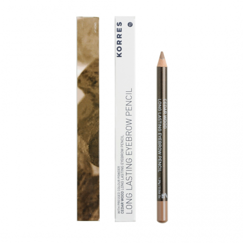 Korres Long Lasting Eyebrow Pencil Cedar Wood Μολύβι για τα Φρύδια - 02 Μεσαία Απόχρωση